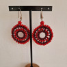 PENDIENTES CARACOLA ABALORIOS ROJOS