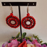 PENDIENTES CARACOLA ABALORIOS ROJOS