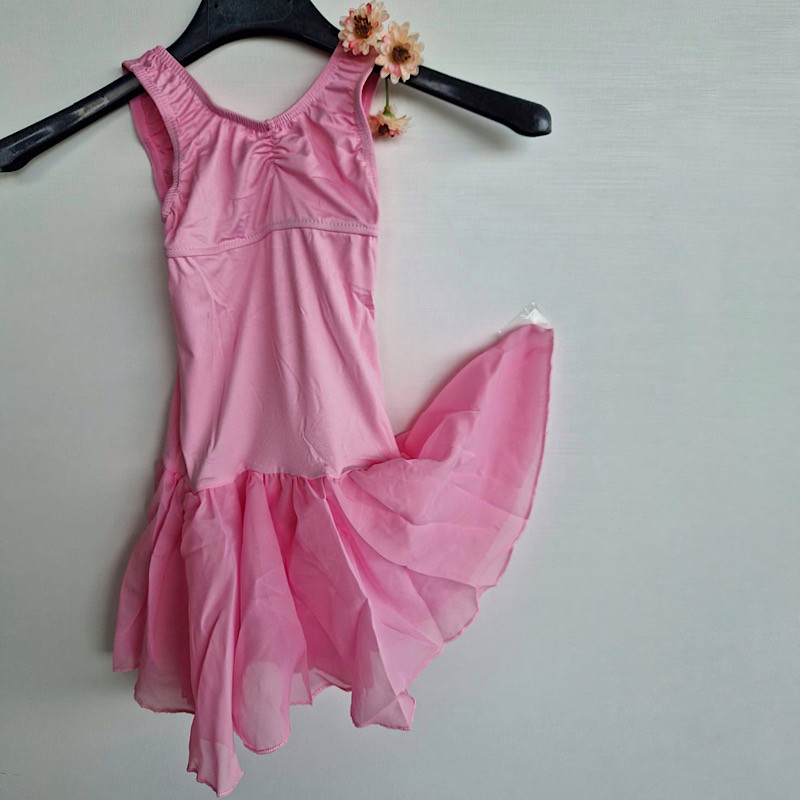 MAILLOT BALLET FALDA NIÑA ROSA