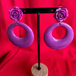 PENDIENTES SOLEA FLOR LISOS MORADO