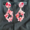 PENDIENTES GOTA NACARADOS FLORES ROSA