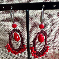 PENDIENTES LAGRIMA ROJOS